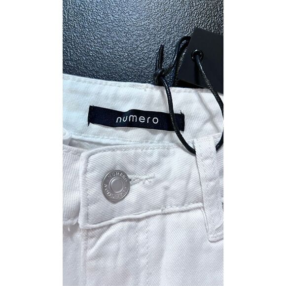 Numero Womens Frayed Hem High Rise  Relaxed Cut-Off Shorts White Sz 26 NWT P1-30 - Picture 5 of 13